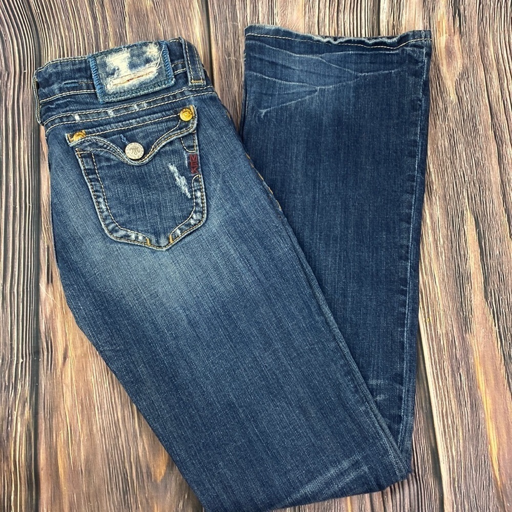 Woman’s MEK Denim New York Boot Cut Distressed Jeans- Size 27